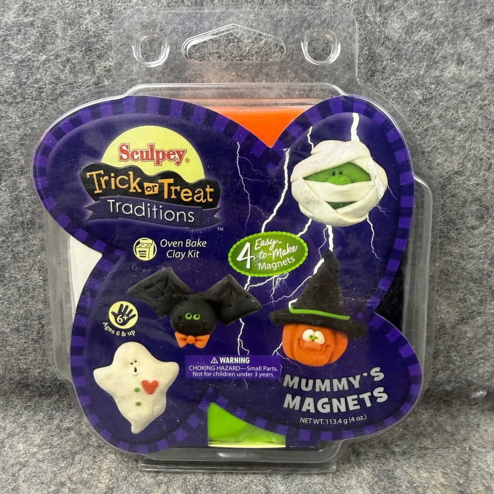 Sculpey Trick or Treat Traditions Mummy's Magnets Oven Bake Clay Kit 27660
